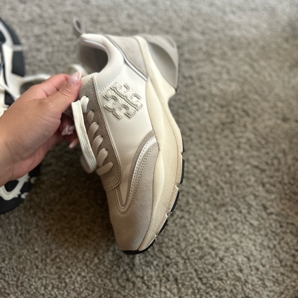 Tory Burch Cream and Gray Sneakers main image 7